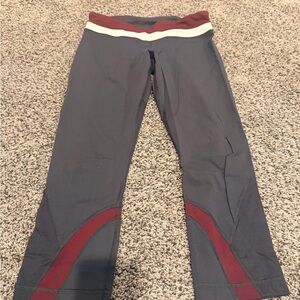 Lululemon Athletica Navy and Burgundy Capris